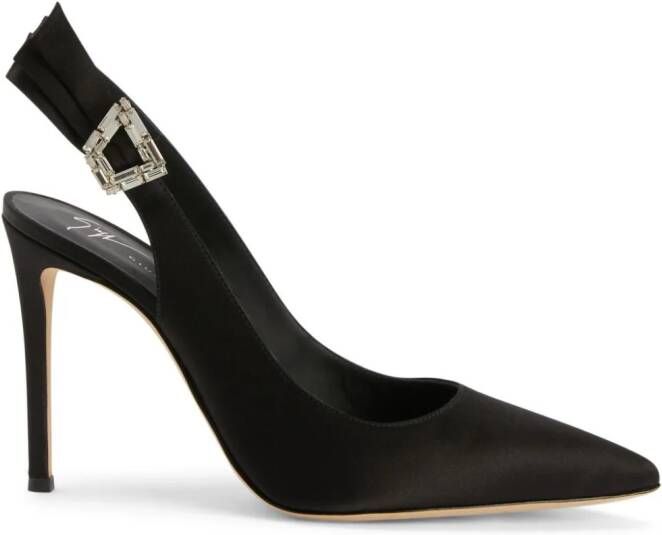 Giuseppe Zanotti Samia 105 mm satijnen pumps Zwart