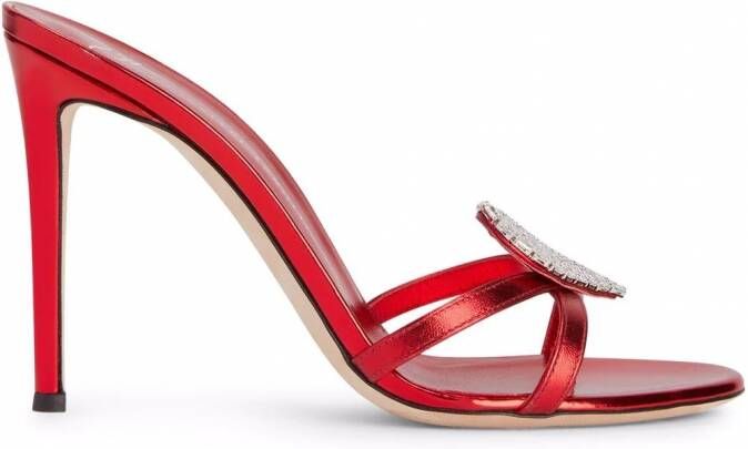 Dames Schoenen voor voor Hakken voor Sandalen met hak Giuseppe Zanotti Sandalen Met Kristal in het Rood 