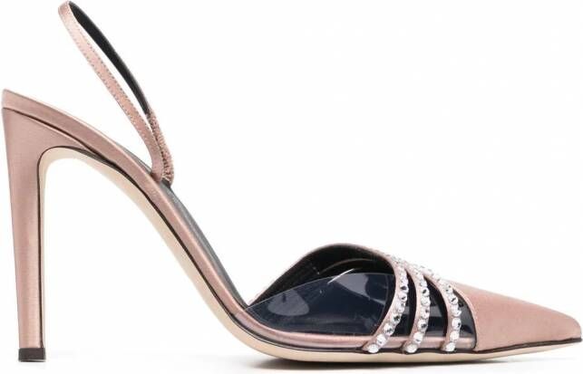 Giuseppe Zanotti 110 mm Audrine pumps met kristallen detail Beige