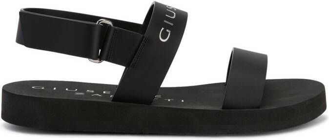 Giuseppe Zanotti Sandalen met logoband Zwart