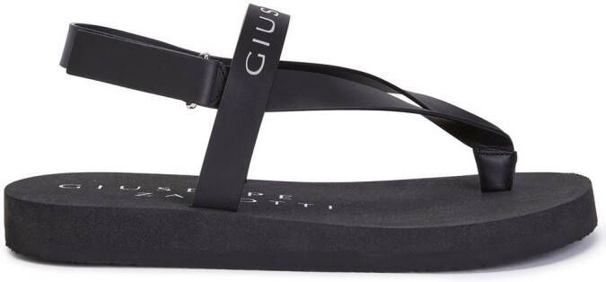 Giuseppe Zanotti Sandalen met logoprint Zwart