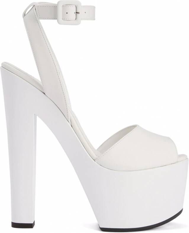 Giuseppe Zanotti Sandalen met plateauzool Wit