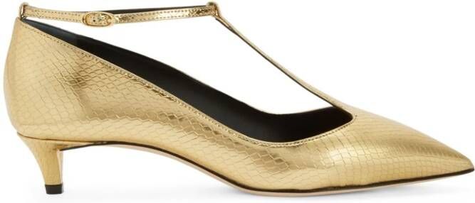 Giuseppe Zanotti Sandalen met slangenleer-effect Goud