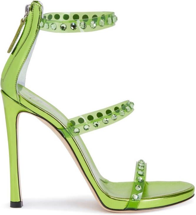 Giuseppe Zanotti Sandalen verfraaid met kristal Groen