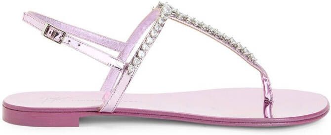 Giuseppe Zanotti Sandalen verfraaid met kristal Roze