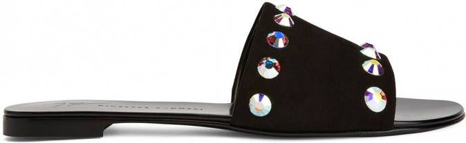 Giuseppe Zanotti Sandalen verfraaid met kristal Zwart