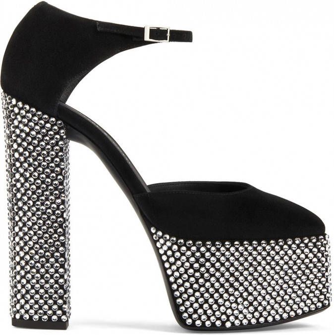 Giuseppe Zanotti Sandalen verfraaid met kristallen Zwart