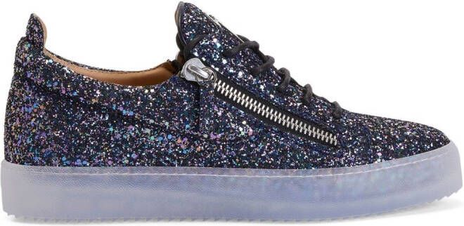 Giuseppe Zanotti Sneakers verfraaid met pailletten Blauw