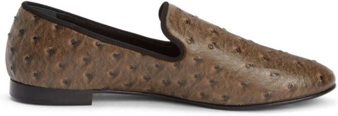 Giuseppe Zanotti Seymour leren loafers Bruin