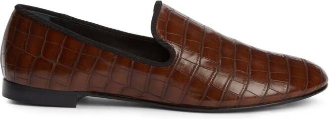 Giuseppe Zanotti Seymour leren loafers Bruin