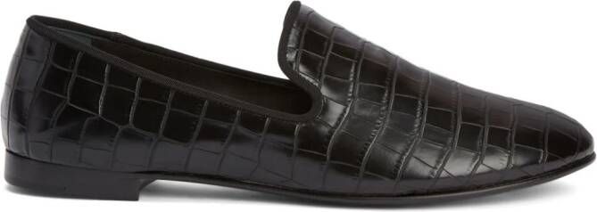 Giuseppe Zanotti Seymour leren loafers Zwart