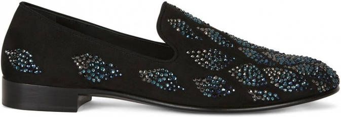 Giuseppe Zanotti Seymour verfraaide loafers Zwart