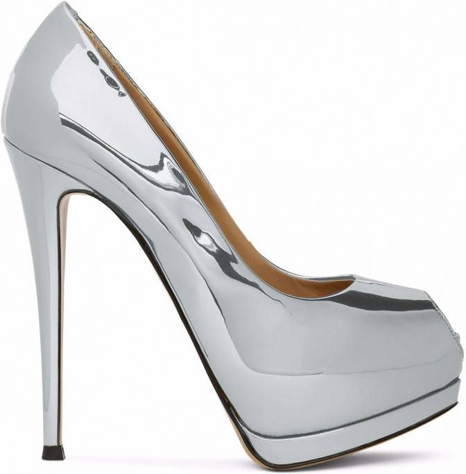 Giuseppe Zanotti Sharon pumps met open neus Zilver