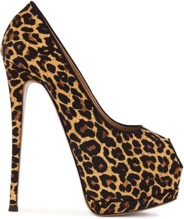 Giuseppe Zanotti Sharon pumps met luipaardprint Beige