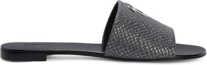 Giuseppe Zanotti Shirley leren slippers Grijs