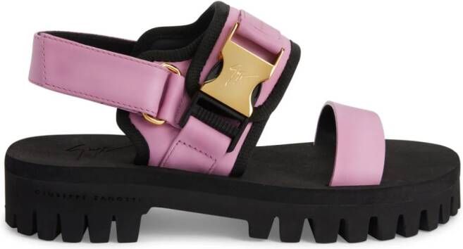 Giuseppe Zanotti Shyan leren sandalen met gesp Roze