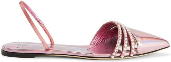 Giuseppe Zanotti Slingback pumps verfraaid met stras Roze