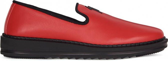 Giuseppe Zanotti Leren slippers Rood