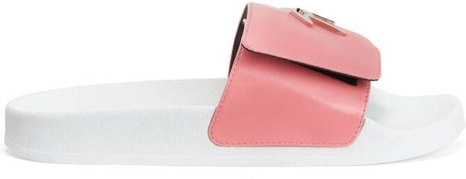 Giuseppe Zanotti Slippers met klittenband Roze