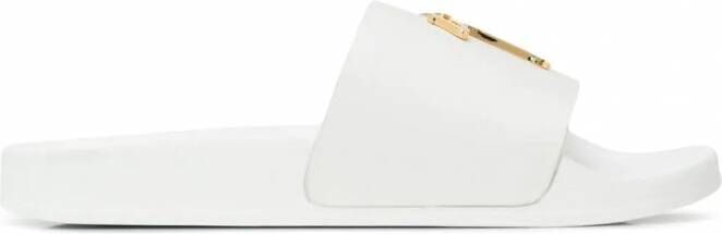Giuseppe Zanotti Slippers met logo applicatie Wit