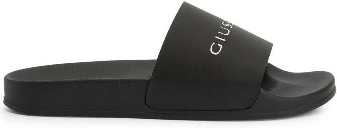 Giuseppe Zanotti Slippers met logoprint Zwart