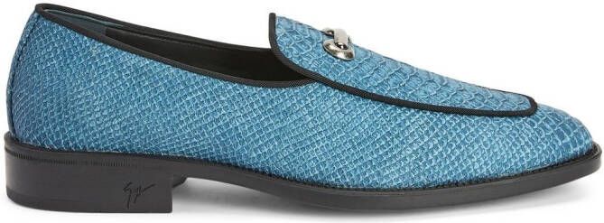 Giuseppe Zanotti Loafers met slangen-effect Blauw