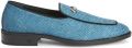 Giuseppe Zanotti Archibald leren loafers met slangen-effect Blauw - Blauw