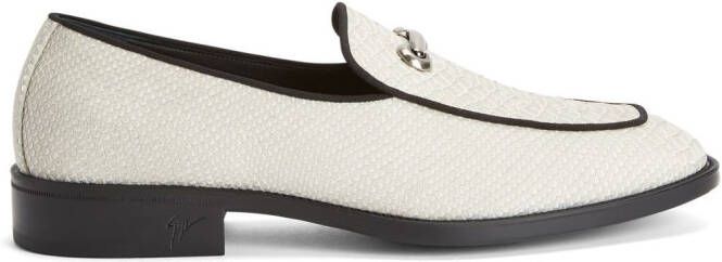 Giuseppe Zanotti Loafers met slangen-effect Wit