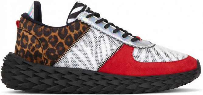 Giuseppe Zanotti Sneakers met dierenpatroon Rood