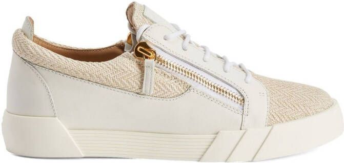 Giuseppe Zanotti Sneakers met geweven vlakken Wit
