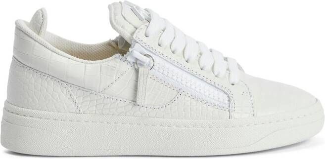 Giuseppe Zanotti Sneakers met krokodillen-effect Wit