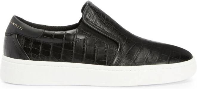 Giuseppe Zanotti Sneakers met krokodillen-reliëf Zwart