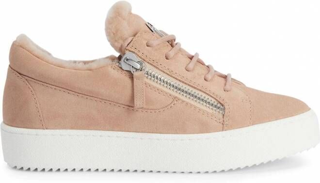 Giuseppe Zanotti Sneakers met lammy afwerking Roze