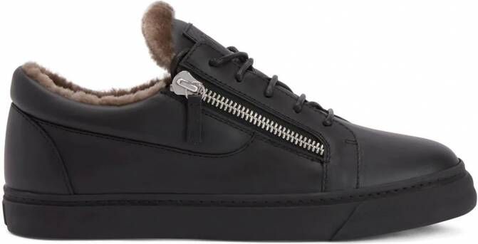 Giuseppe Zanotti Frankie Winter low-top sneakers met dubbele rits Zwart