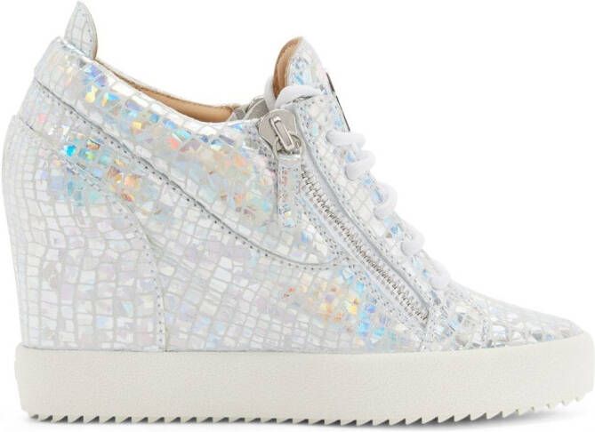 Giuseppe Zanotti Sneakers met metallic-effect Zilver