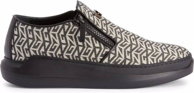 Giuseppe Zanotti Sneakers met monogramprint Zwart