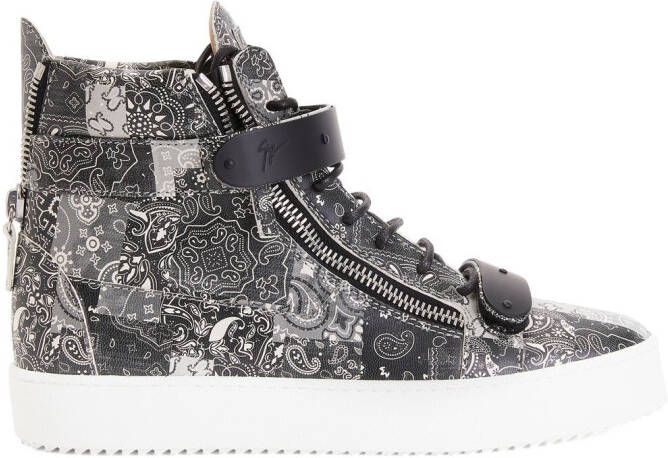 Giuseppe Zanotti Coby mid-top sneakers met dubbele bandjes Zwart