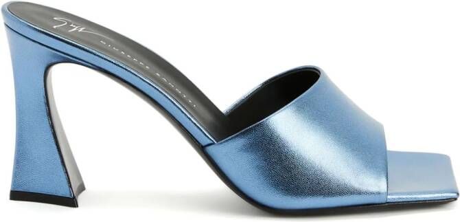 Giuseppe Zanotti Solhene leren muiltjes Blauw