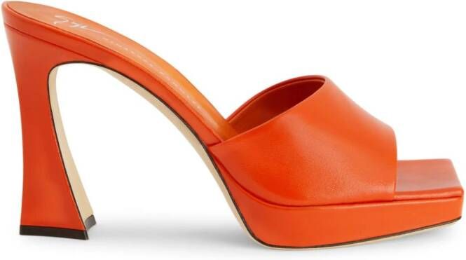 Giuseppe Zanotti Solhene leren sandalen Oranje