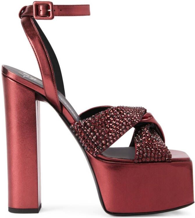 Giuseppe Zanotti Suzy Lee sandalen met plateauzool Rood