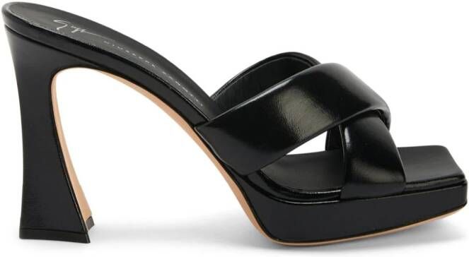 Giuseppe Zanotti Stacee 85mm leren muiltjes Zwart