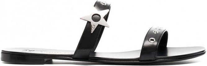 Giuseppe Zanotti Sandalen verfraaid met ster Zwart