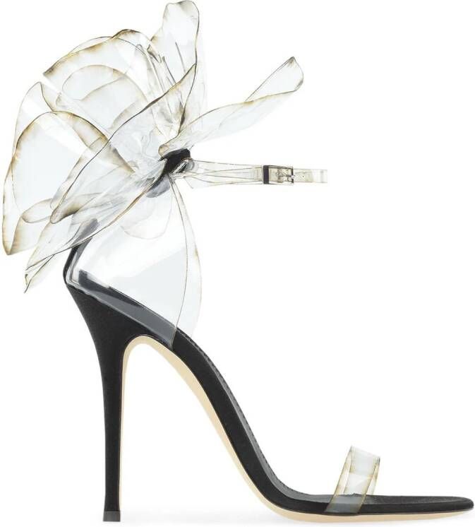 Giuseppe Zanotti Stiletto sandalen met klaproosprint Zwart