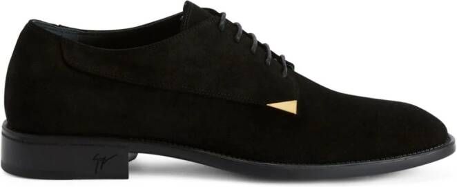 Giuseppe Zanotti Stwert suède Derby schoenen Zwart