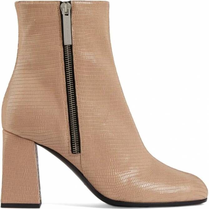Giuseppe Zanotti Sveva leren enkellaarzen Beige