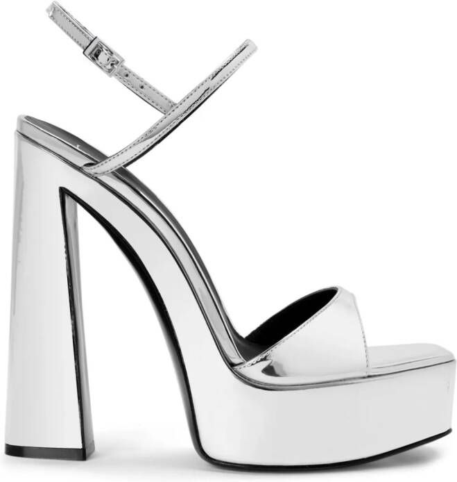 Giuseppe Zanotti Sylvy leren sandalen Zilver