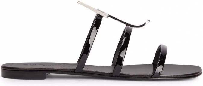 Giuseppe Zanotti Syrma sandalen met G bandje Zwart