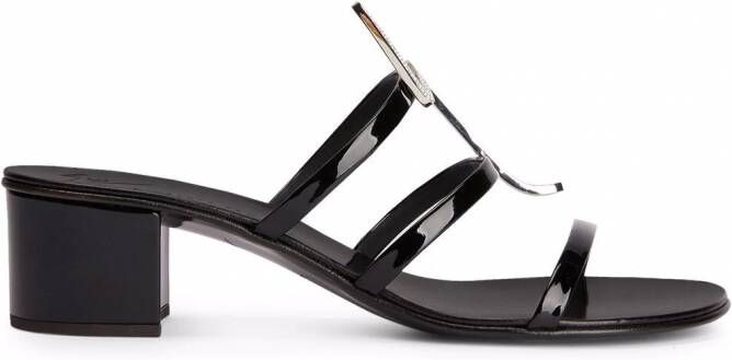 Giuseppe Zanotti Syrma sandalen met G bandje Zwart