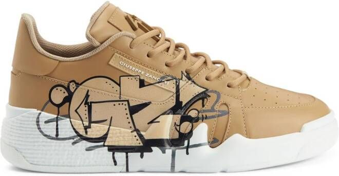 Giuseppe Zanotti Talon leren sneakers Beige