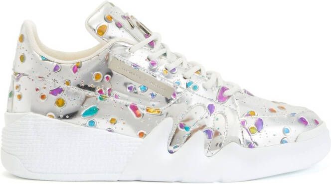 Giuseppe Zanotti Talon sneakers met abstracte print Zilver